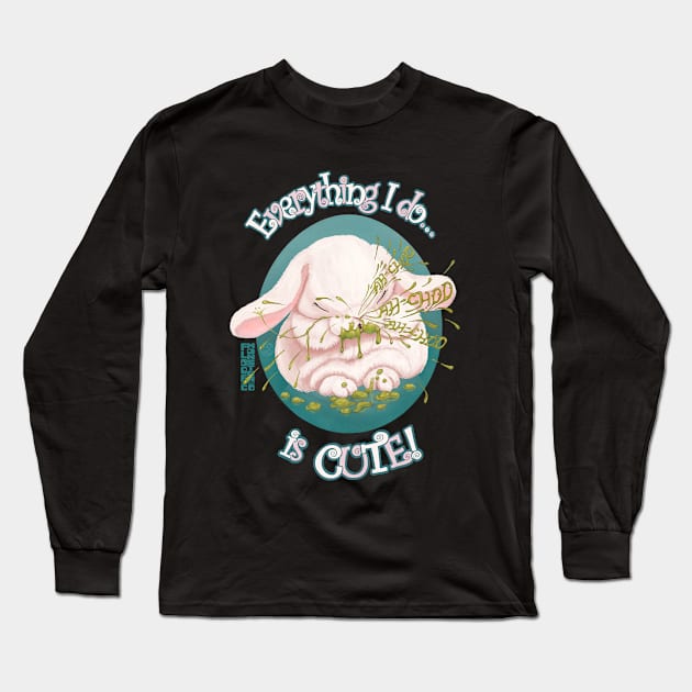 Disgustingly Cute Bunny T Shirt Long Sleeve T-Shirt by Floof Monster Co